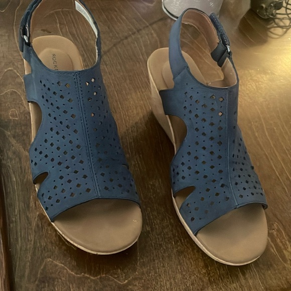Rockport navy wedge sandal size 8 - Picture 1 of 6